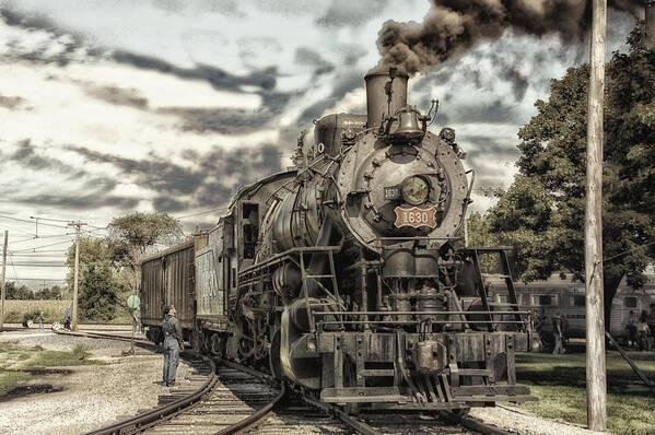 Illinois Railway Museum Art Print featuring the photograph Trains Steam Engine 1630 PA 02 by Thomas Woolworth