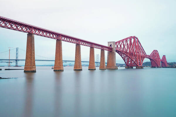 Tranquil Art Print featuring the photograph Tranquil Forth Bridge by Ray Devlin