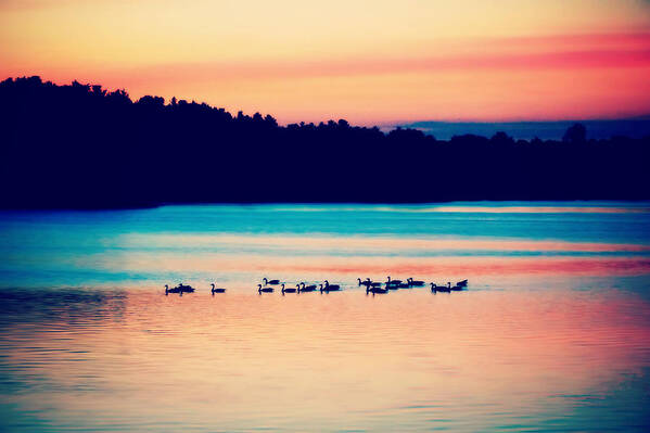 Tranquility Art Print featuring the photograph Tranquility after sunset by Lilia S