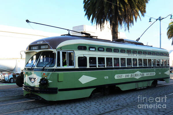 Cable Car Art Print featuring the photograph Trolley Number 1078 by Steven Spak