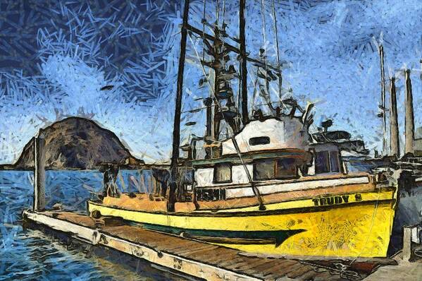 Trudy S Art Print featuring the photograph Trudy S Fishing Boat Morro Bay California Abstract by Floyd Snyder