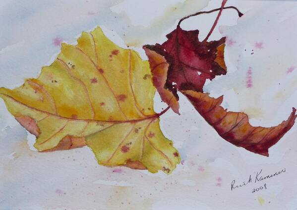 Fall Art Print featuring the painting Tumbling by Ruth Kamenev