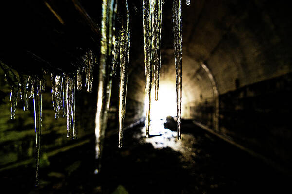 Tunnel Art Print featuring the photograph Tunnel Icicles by Pelo Blanco Photo
