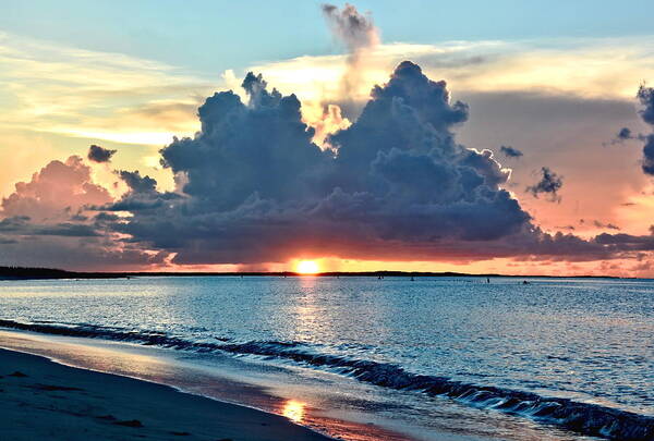 Sunset Art Print featuring the photograph Turks and Caicos Grace Bay Beach Sunset by Amy McDaniel