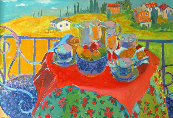 Tuscan Art Print featuring the painting Tuscan Terrace by William Ireland