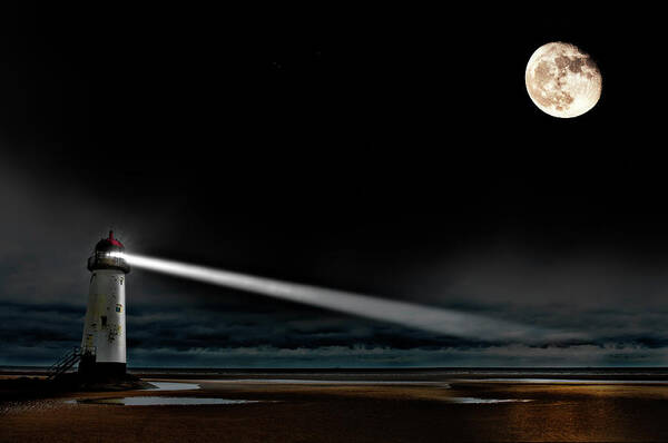Lighthouse Art Print featuring the photograph Two Guiding Lights by Meirion Matthias