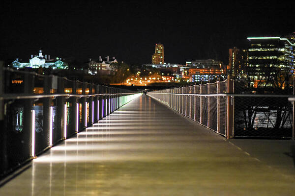 Rva Art Print featuring the photograph Tyler Potterfield Bridge At Night by Doug Ash