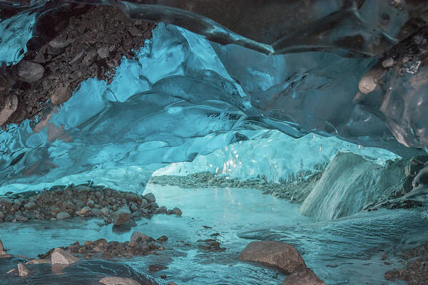 Ice Caves Art Print featuring the photograph Under The Glacier by David Kirby