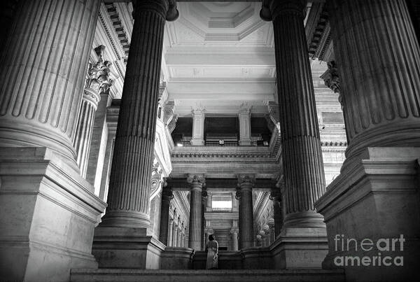 Palace Of Justice Art Print featuring the photograph Under the scaffolding of the Palace of Justice - Brussels by RicardMN Photography