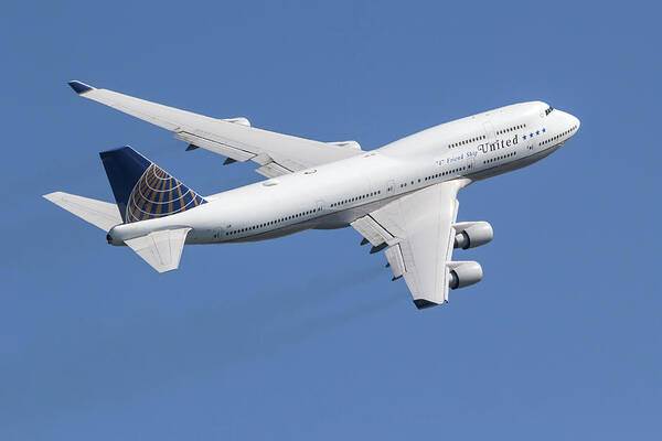 United Airlines 747 Art Print featuring the photograph United Airlines 747 by Rick Pisio