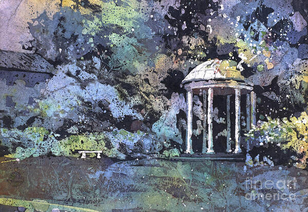 Blue Art Print featuring the painting University of North Carolina well by Ryan Fox