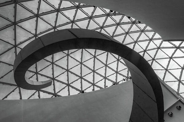 Dali Museum Curve Glass Art Print featuring the photograph Up and out by Carolyn D'Alessandro