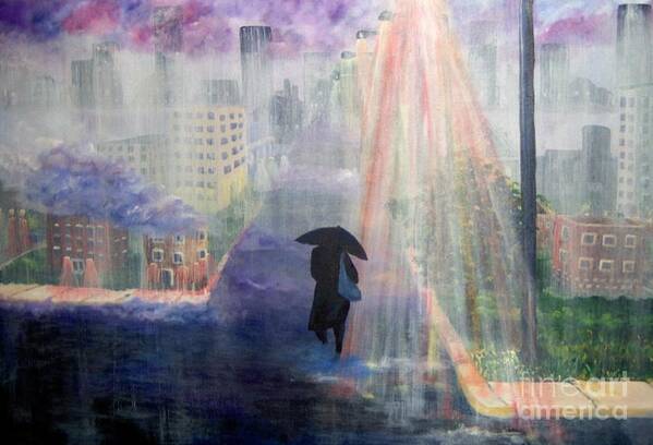 City Art Print featuring the painting Urban Life by Saundra Johnson