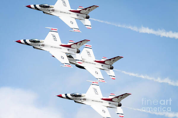 Airshow Art Print featuring the photograph USAF Thunderbirds by Lawrence Burry