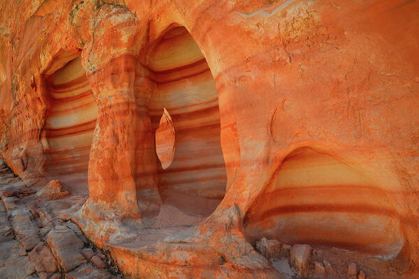 Valley Of Fire State Park Art Print featuring the photograph Valley of Fire Colorful Caves and Coves by Ray Mathis