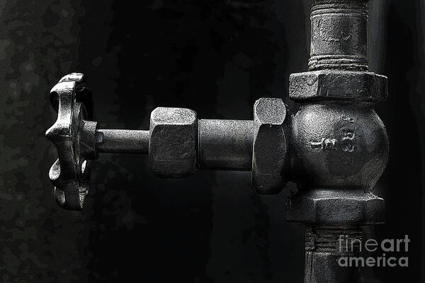 Steam Valve Shutoff Art Print featuring the photograph Valve by Mike Eingle