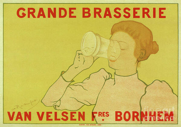 Beer Art Print featuring the drawing Van Velsen Belgian Beer by Heidi De Leeuw