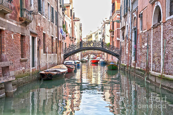 Venice Art Print featuring the photograph Venice bridge crossing 2 by Heiko Koehrer-Wagner