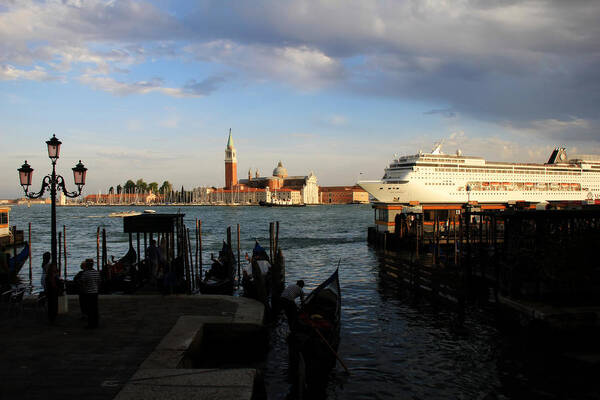 Venice Art Print featuring the photograph Venice Cruise Ship by Andrew Fare