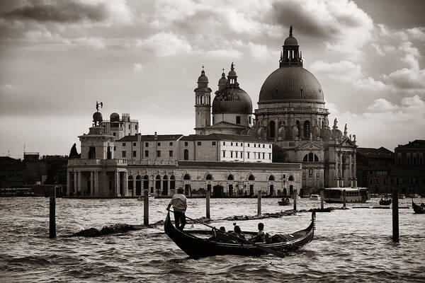 Santa Maria Della Salute Art Print featuring the photograph Venice Grand Canal view by Songquan Deng