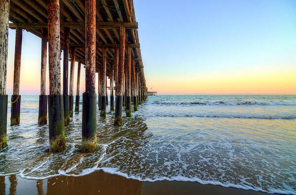 Pier Art Print featuring the photograph Ventura Pier Blue and Gold 3 by Wendell Ward
