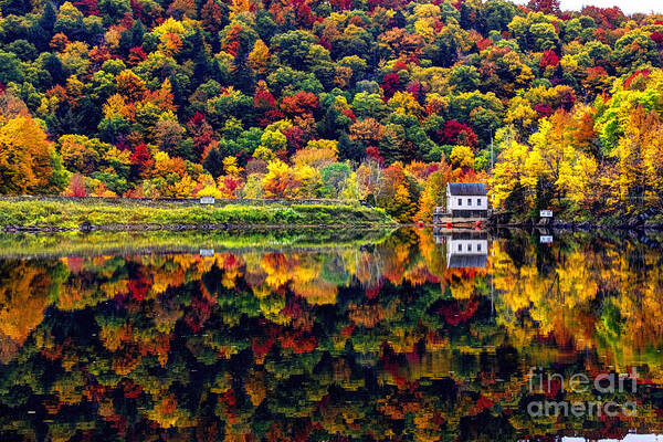 Vermont Art Print featuring the photograph Vermont Autumn Reflections by Jean Hutchison