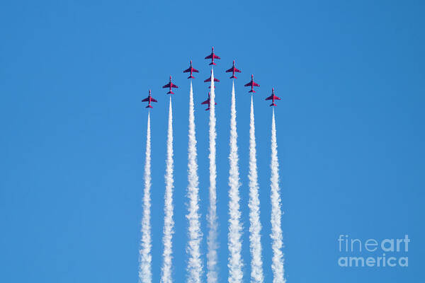 Red Arrows Art Print featuring the photograph Vertical Arrows by Terri Waters