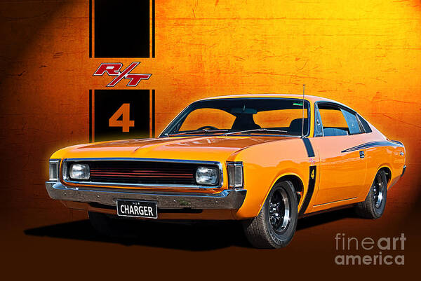 Chrysler Art Print featuring the photograph VH Valiant Charger by Stuart Row