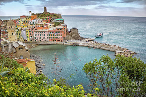 Cinque Terre Art Print featuring the photograph Vibrant Vernazza by Becqi Sherman