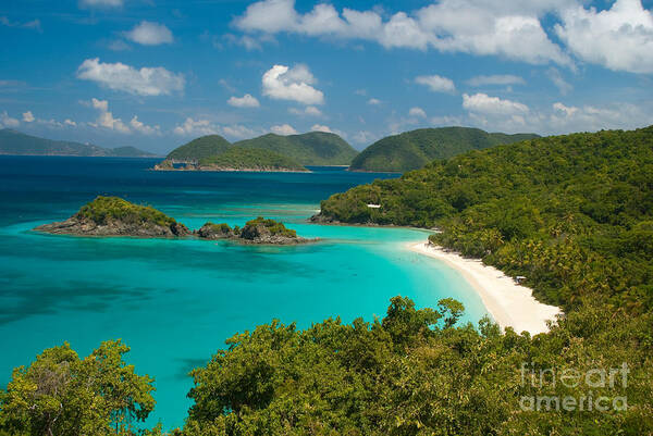 Virgin Islands Art Print featuring the photograph View of Trunk Bay on St John - United States Virgin Islands by Anthony Totah