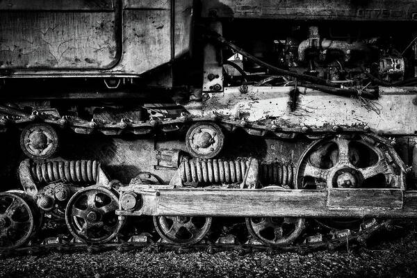 Industrial Abstract Art Print featuring the photograph Vintage Caterpillar Tracks by John Williams