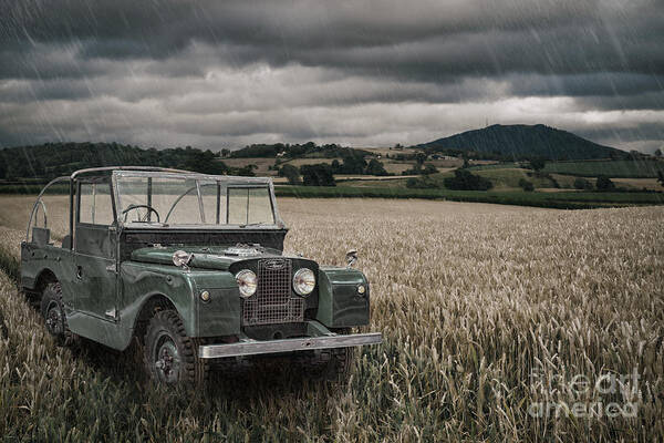 4x4 Art Print featuring the photograph Vintage Land Rover in Field by Amanda Elwell