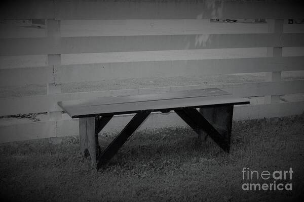Vintage Shaker Bench Art Print featuring the photograph Vintage Shaker Bench by Carol Riddle