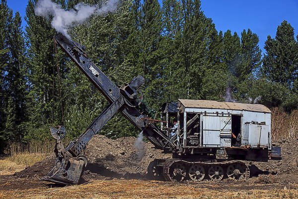  Old Art Print featuring the photograph Vintage steam shovel by Garry Gay