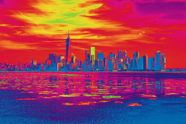New York Art Print featuring the photograph Vivid Skyline of New York City, United States by Anthony Murphy