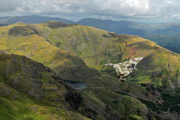 Avro Vulcan Art Print featuring the photograph Vulcan low level in the Lakes by Gary Eason