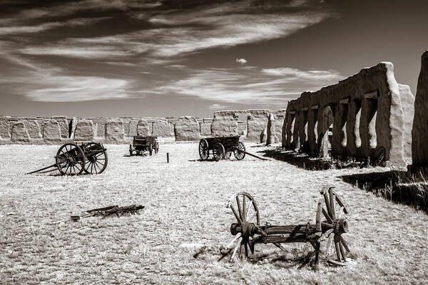 Wagon Art Print featuring the photograph Wagon Yard Sepia by James Barber