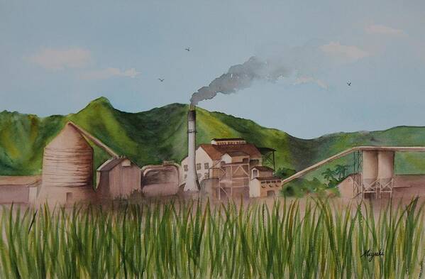 Waialua Art Print featuring the painting Waialua Sugar Mill by Kelly Miyuki Kimura