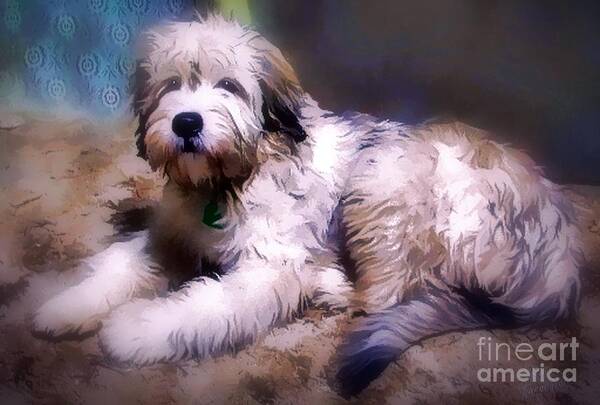 Dog Art Print featuring the digital art Want A Best Friend by Kathy Tarochione