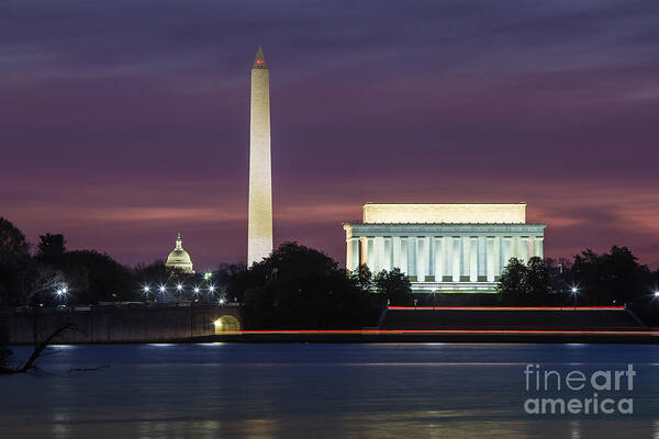 Clarence Holmes Art Print featuring the photograph Washington DC Landmarks at Dawn IV by Clarence Holmes