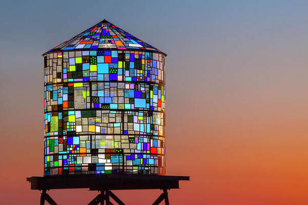 Water Tower Art Print featuring the photograph Water Tower by Lorrie Joaus