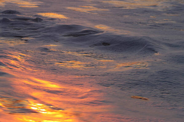 Ocean Art Print featuring the photograph Waves Dawn Reflections by Robert Banach