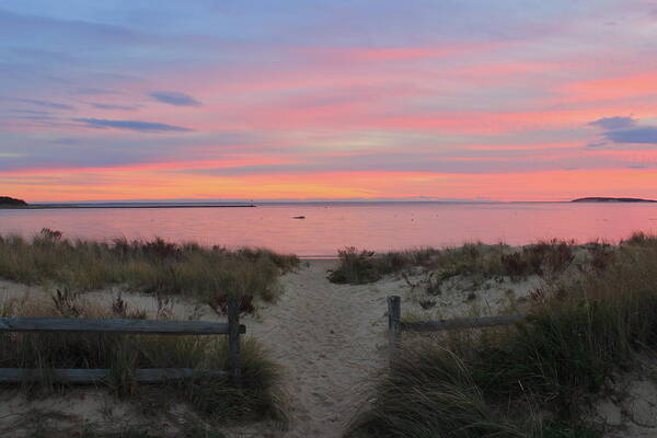Beach Art Print featuring the photograph Wellfleet Harbor Sunset from Mayo Beach by John Burk