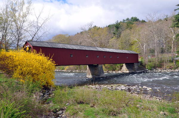 Covered Bridge Art Print featuring the photograph West Cornwall CT covered bridge by Glenn Gordon