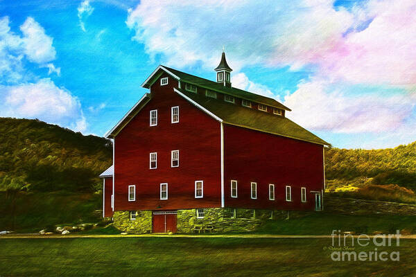 Barn Art Print featuring the painting West Monitor Barn Vermont by Deborah Benoit