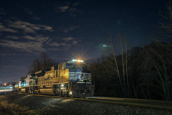 Train Art Print featuring the photograph Westbound Norfolk Southern 375 at Georgetown IN by Jim Pearson