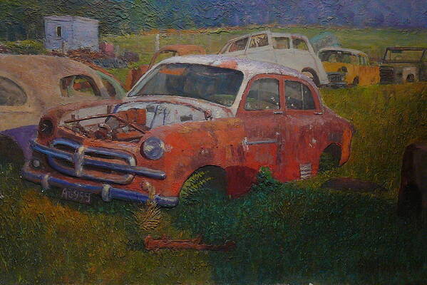 Old Cars Art Print featuring the painting Westland 1980s by Terry Perham