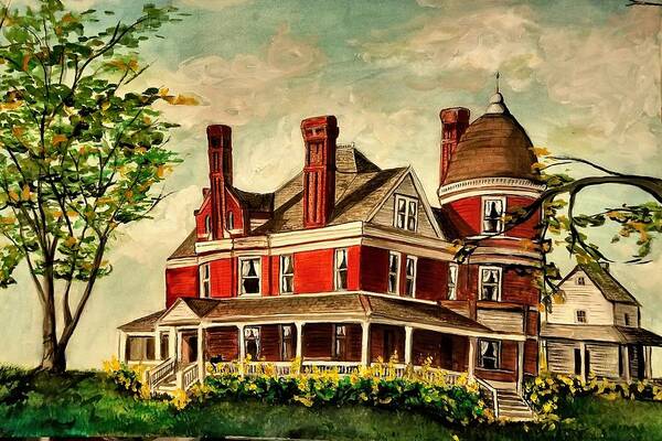 White Hall Art Print featuring the painting White Hall by Alexandria Weaselwise Busen