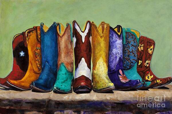 Cowboys Art Print featuring the painting Why Real Men Want to be Cowboys by Frances Marino