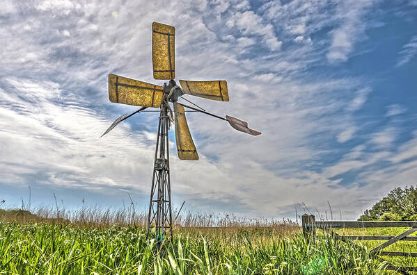 Windmill Art Print featuring the photograph Windmill On A Nature Island by Frans Blok